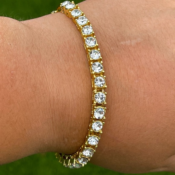 Jewelry - New Icy Gold Finish Tennis Bracelet
